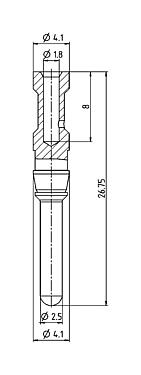 Scale drawing 61 0903 139 - Bayonet HEC - Pin contact; Series 696