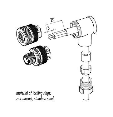 Assembly instructions 99 0436 165 05 - M12 Female angled connector, Contacts: 5, 6.0-8.0 mm, unshielded, screw clamp, IP67, UL