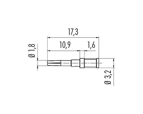 Scale drawing 61 1155 146 - M12-A/B/D/K/L/S/T/US/X - Socket contact; Series 713/715/763/766/813/814/815/825/866/876