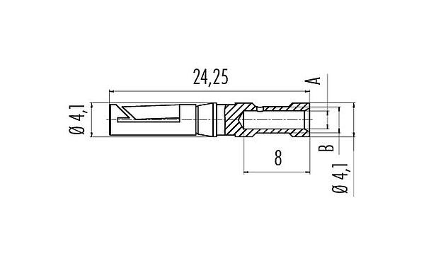 Scale drawing 61 0900 139 - Bayonet HEC - Socket contact; Series 696