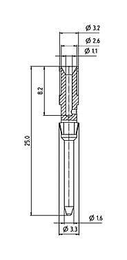 Scale drawing 61 0892 139 - RD24 / bayonet HEC - male contact; series 692/693/696