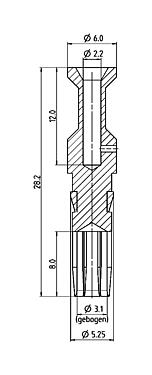 Scale drawing 61 1313 139 - Bayonet HEC - Socket contact for 4+PE version; Series 696