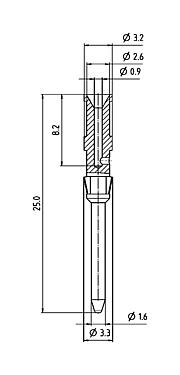 Scale drawing 61 0891 139 - RD24 / bayonet HEC - male contact; series 692/693/696