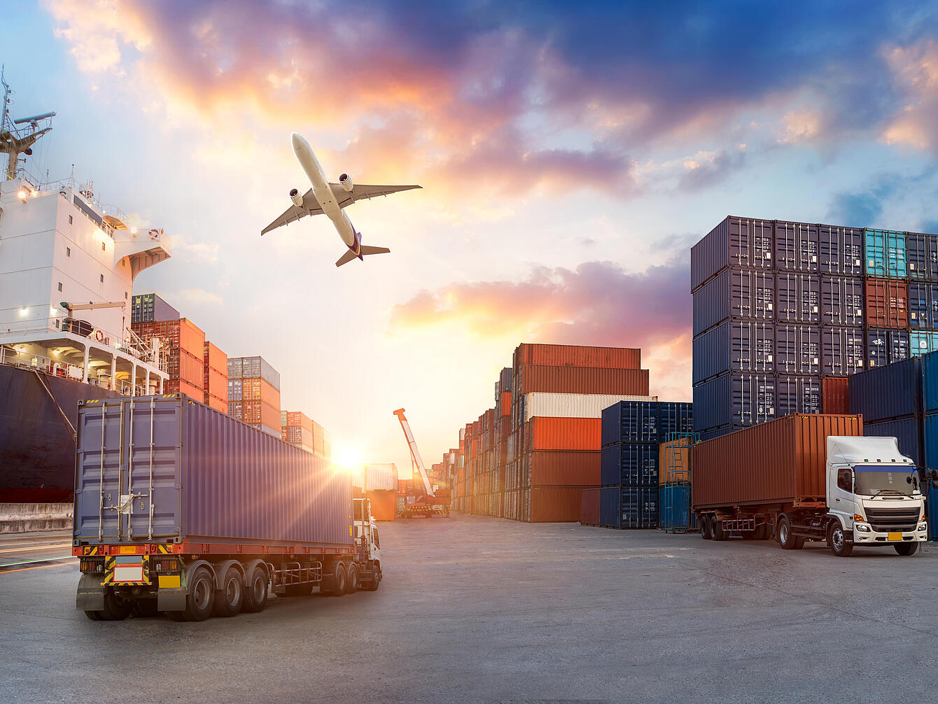 Trucks at the port