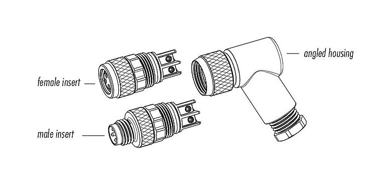 Component part drawing 99 3379 110 03 - M8 Male angled connector, Contacts: 3, 3.5-5.0 mm, unshielded, screw clamp, IP67, UL
