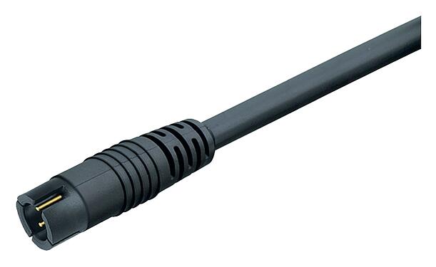 Ilustración 79 9001 12 03 - Snap-In Conector de cable macho, Número de contactos: 3, sin blindaje, moldeado en el cable, IP40, PVC, negro, 3 x 0,25 mm², 2 m