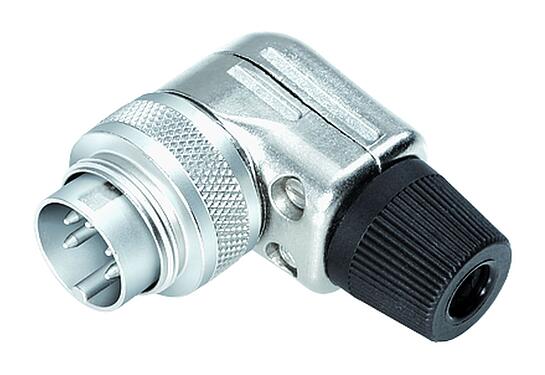Illustration M16 Male angled connector, Contacts: 2 (02-a), 4.0-6.0 mm, shieldable, solder, IP40