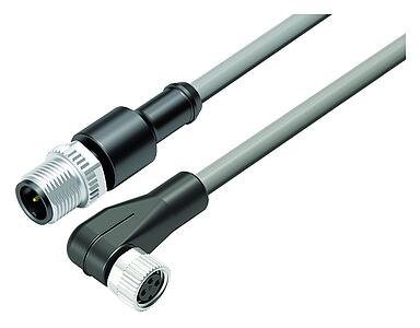 Automation Technology - Sensors and Actuators--Male cable connector - female angled connector_VL_KSM12-77-3429_WDM8-3408-20003_grey