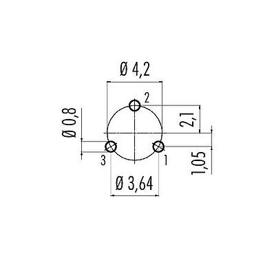 Disposición del conductor Snap-In Enchufe de brida, Número de contactos: 3, sin blindaje, THT, IP67, UL 2238, M8x0,75, Montaje frontal
