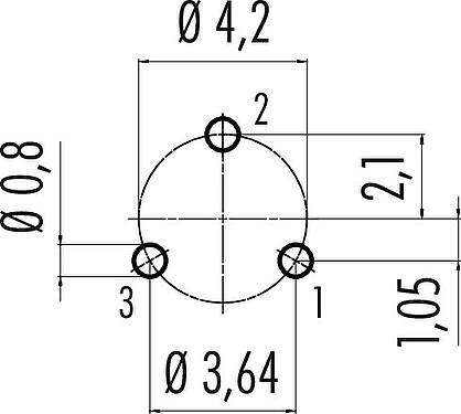 Disposición del conductor Snap-In Enchufe de brida, Número de contactos: 3, sin blindaje, THT, IP67, UL 2238, M8x0,75, Montaje frontal