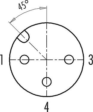 Disposición de los contactos (lado de la conexión) M12 Conector hembra en ángulo, Número de contactos: 3, 4,0-6,0 mm, sin blindaje, tornillo extraíble, IP67, UL 2238