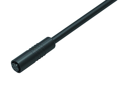 Illustration 79 3420 52 06 - Snap-In Female cable connector, Contacts: 6, unshielded, moulded on the cable, IP65, PUR, black, 6 x 0.25 mm², 2 m