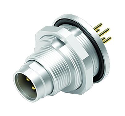Illustration 09 0415 90 05 - M9 Male panel mount connector, Contacts: 5, unshielded, THT, IP67, front fastened
