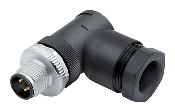 Ilustración M12 Conector macho en ángulo, Número de contactos: 4, 8,0-10,0 mm, sin blindaje, tornillo extraíble, IP67, UL 2238, VDE