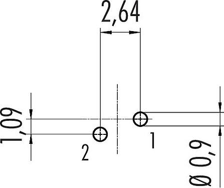 Disposición del conductor M9 Enchufe de brida, Número de contactos: 2, sin blindaje, THT, IP40, M9x0,5, Montaje en pared