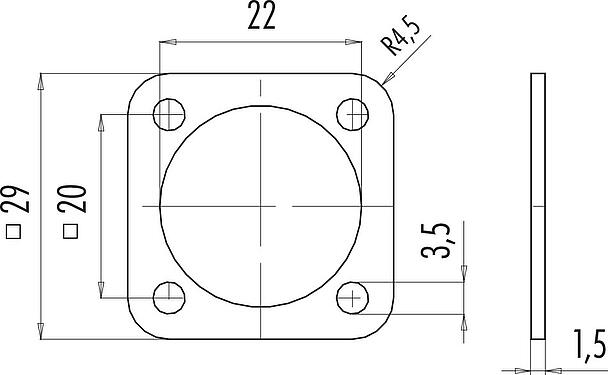Scale drawing Seal, for male power connector