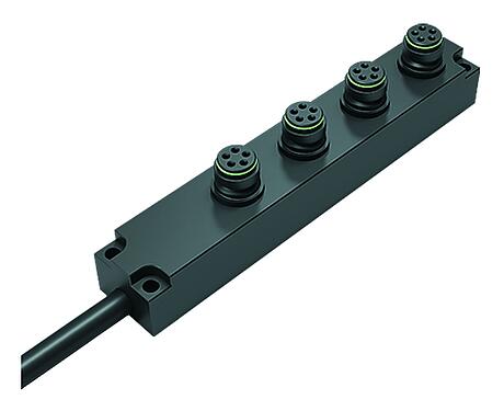 Illustration Snap-In 4-way distributor, Contacts: 5, unshielded, moulded on the cable, IP67, 5 x 0.75 mm²