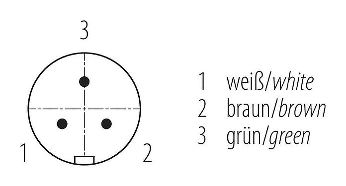 Disposición de los contactos (lado de la conexión) Snap-In Conector macho en ángulo, Número de contactos: 3, 2,5-4,0 mm, sin blindaje, soldadura, IP67