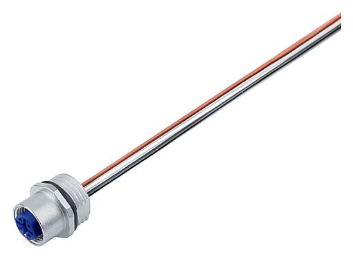 Ilustración M12 Toma de brida, Número de contactos: 5, sin blindaje, hilos, IP68, UL 2238, M16x1,5, Montaje frontal