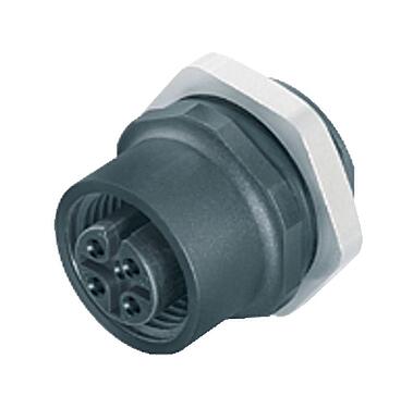 Illustration M12 Embase femelle, Contacts: 8, non blindé, souder, IP67, UL 2238, M16x1,5, Montage frontal