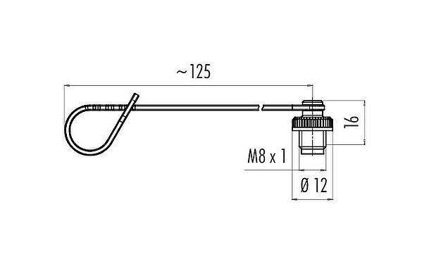 Dibujo a escala Tapa protectora, IP67, para conector de cable hembra