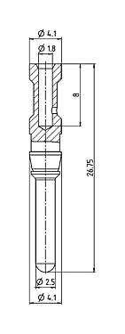 Scale drawing 61 0903 139 - Bayonet HEC - Pin contact