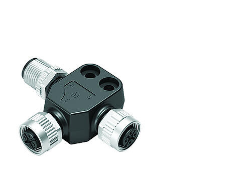 Illustration 79 5255 190 05 - M12 Twin distributor, T-distributor, male M12x1 - 2 female M12x1, Contacts: 5, unshielded, pluggable, IP68, UL