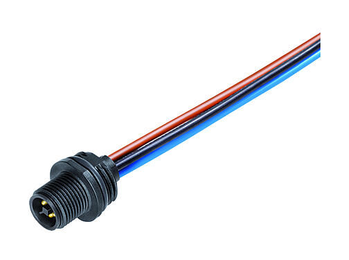 Illustration 09 0631 300 04 - M12 Male panel mount connector, Contacts: 4, unshielded, single wires, IP68, UL, M16x1.5