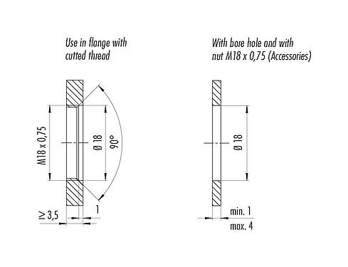 Assembly instructions / Panel cut-out M16 Female cable connector, Contacts: 8, 5.5-9.0 mm, shieldable, IDC, IP67