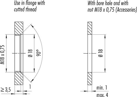 Assembly instructions / Panel cut-out M16 Female cable connector, Contacts: 8, 5.5-9.0 mm, shieldable, IDC, IP67