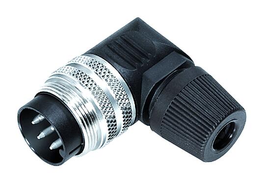 3D View 09 0143 79 06 - M16 Male angled connector, Contacts: 6 (06-a), 4.0-6.0 mm, unshielded, solder, IP40