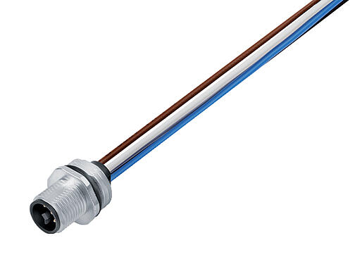 Illustration 09 0631 700 04 - M12 Male panel mount connector, Contacts: 4, unshielded, single wires, IP68, UL, VDE, M16x1.5