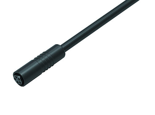 Ilustración 79 3418 55 05 - Snap-In Conector de cable hembra, Número de contactos: 5, sin blindaje, moldeado en el cable, IP65, PUR, negro, 5 x 0,34 mm², 5 m