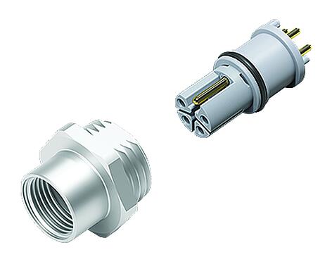 3D View 99 0642 20 05 - M12 Female panel mount connector, Contacts: 4+FE, unshielded, THR, IP67, UL, M16x1.5