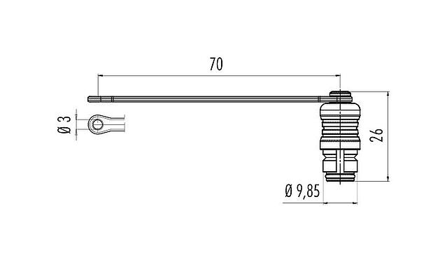 Dibujo a escala Tapa protectora, IP67, para enchufe de brida