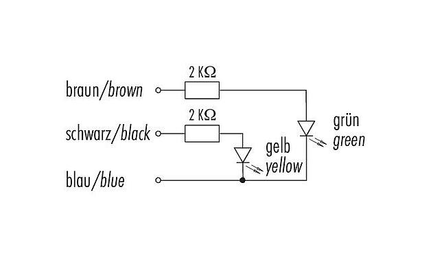 Scale drawing PCB with LED, ROHS compliant