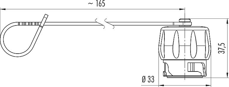 Scale drawing Protecting cap, IP68/IP69K plugged, for female cable connector