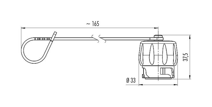 Dibujo a escala Tapa protectora, IP68/IP69K enchufado, para conector de cable hembra