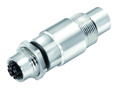 Illustration M12 Lead-through for control cabinet, Contacts: 8, shielded, pluggable, IP67, UL, Rear mounting