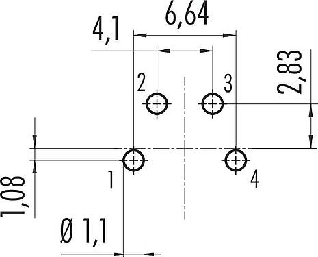 Disposición del conductor M16 Toma de brida, Número de contactos: 4 (04-a), sin blindaje, THT, IP40, M18x0,75, Montaje en pared