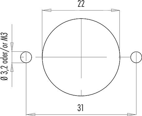 Instructions de montage / Découpe du panneau RD24 Embase femelle, Contacts: 6+PE, non blindé, souder, IP67, UL, ESTI+, VDE, Montage frontal