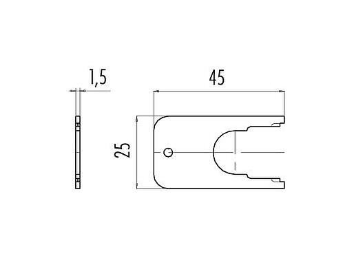 Scale drawing 07 0010 010 - M16 IP67 - mounting key for flange connectors