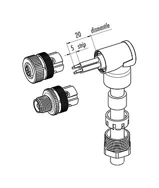 Assembly instructions 99 0629 58 04 - M12 Male angled connector, Contacts: 4, 8.0-10.0 mm, unshielded, screw clamp, IP67, UL, VDE