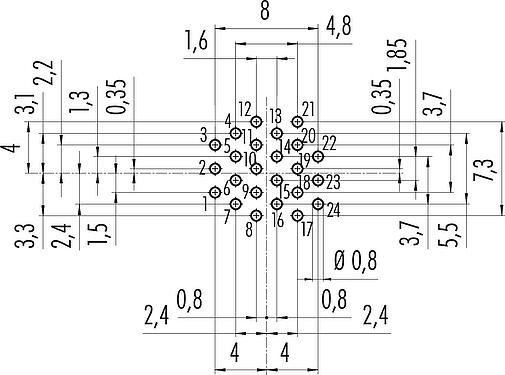 Disposición del conductor M16 Toma de brida, Número de contactos: 24, sin blindaje, THT, IP67, UL 2238, M18x0,75, Montaje en pared