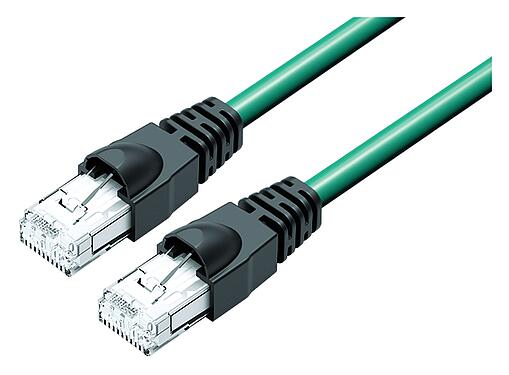 Illustration 77 9753 9753 34708-0060 - RJ45/RJ45 Câble de raccordement 2 connecteurs RJ45, Contacts: 8, blindé, Technique de pénétration, IP20, Ethernet CAT5e, TPE, bleu/vert, 4 x 2 x AWG 24, 0,6 m