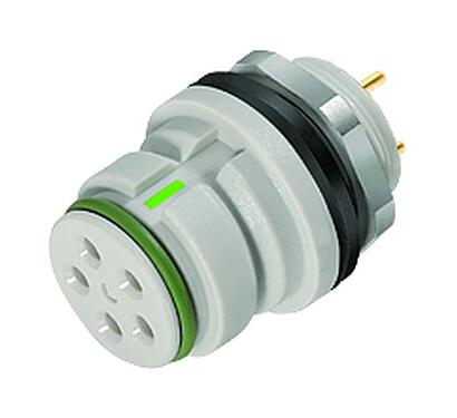 Illustration 99 9128 490 08 - Snap-In Female panel mount connector, Contacts: 8, unshielded, THT, IP67
