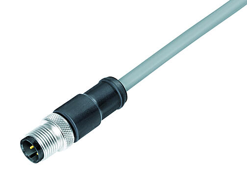 Ilustración 77 3529 0000 20705-1000 - M12 Conector de cable macho, Número de contactos: 5, blindado, moldeado en el cable, IP67, UL, PVC, gris, 5 x 0,25 mm², 10 m