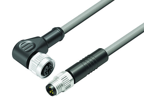 Vista en 3D 77 3434 3405 20004-0030 - Conexión de cables Conector de cable macho - conector de cable hembra, Número de contactos: 4, sin blindaje, moldeado en el cable, IP67, UL, PVC, gris, 4 x 0,34 mm², 0,3 m