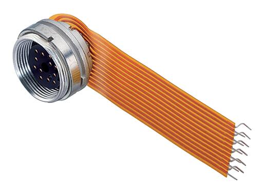 Illustration M16 Female panel mount connector, Contacts: 12 (12-a), unshielded, THT, IP40, M18x0,75, Rear mounting, double-row
