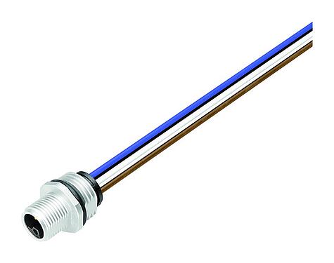 Illustration 76 0243 0015 00044-0200 - M12 Male panel mount connector, Contacts: 4, unshielded, single wires, IP68, UL 2238, M16x1.5, Front mounting